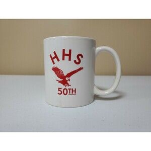 HHS EAGLES 50TH Coffee Tea Cup Mug Heritage High School Red Letter